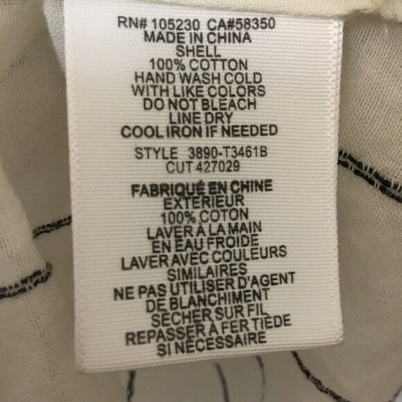 Joie White and Black Striped Peasant Tassel Top - Picture 10 of 15